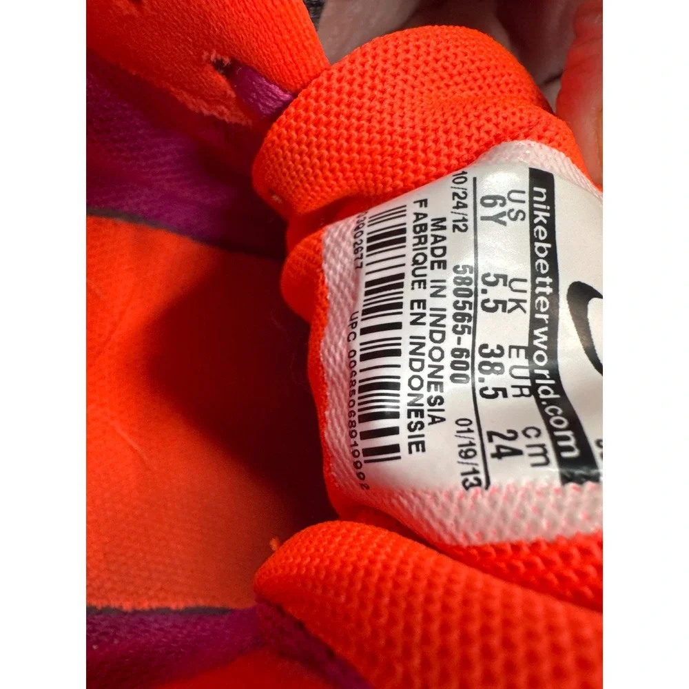 Nike Free 5.0 GS Pink Orange Silver Running Shoes 580565-600 Youth 6Y Womens 7.5